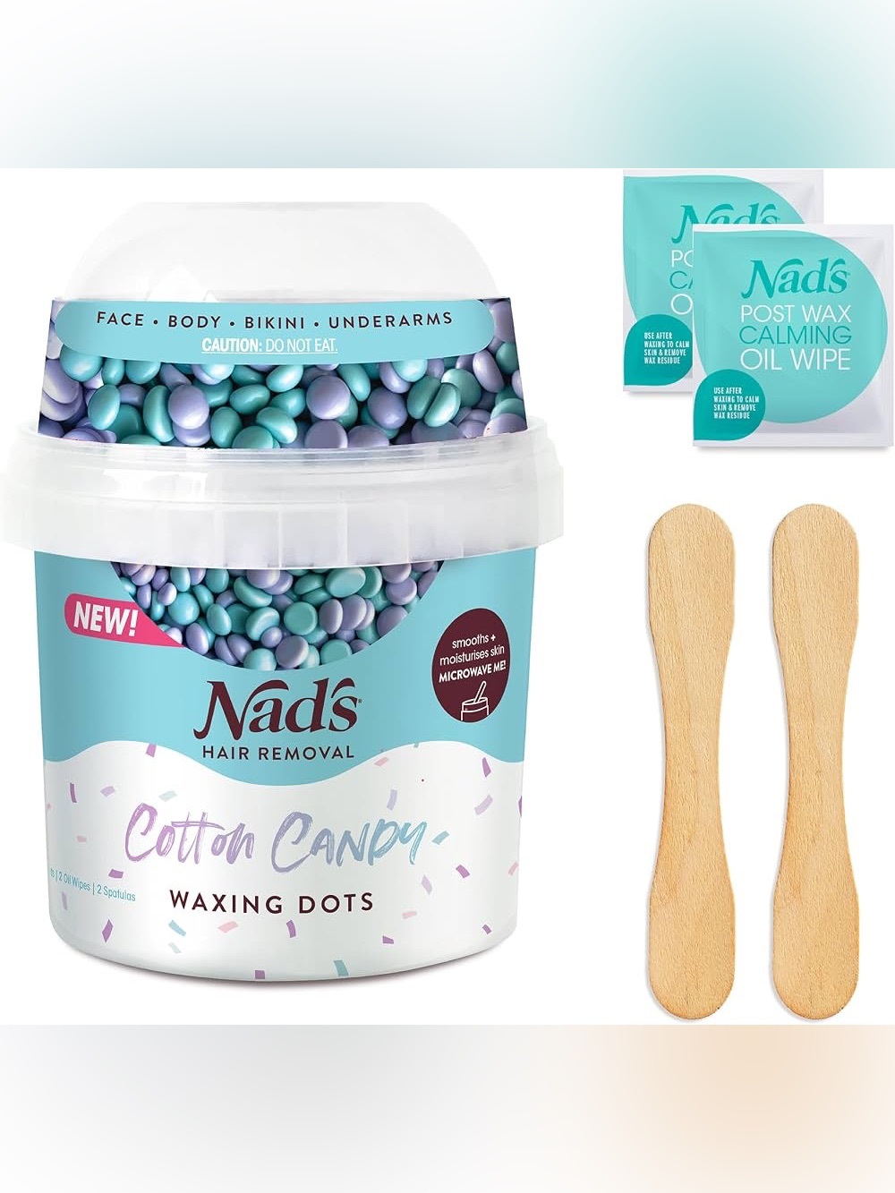 Nad's Women’s Body Hair Removal “Cotton Candy” Waxing Dot Kit NEW
